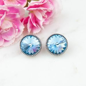 Large Aquamarine Studs
